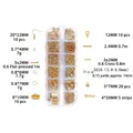 18K gold plated DIY jewelry making kit with various findings in a clear organizer box - 12-Grid DIY Accessory Kit Box