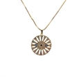Goldene Halskette mit rundem Evil Eye Anhänger und funkelnden bunten Strasssteinen - Gold Böser Blick Stil 1