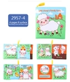 Dettaglio di un libro in stoffa per neonati antistrappo con animali e inserti tattili - Sheep