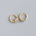 Detailed view of S925 sterling silver hoop earrings with detachable sparkling zircon rings - 925 Silver / Gold
