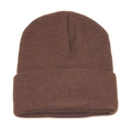 Klassische braune Strickmütze mit Rippenstruktur für winterliche Outdoor-Wärme - L (54-60cm) / Kaffeebraun