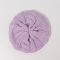 Boina de punto trenzado para niños en color lavanda suave para moda de otoño - Morado