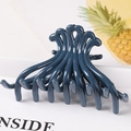 Large dark blue geometric hair claw clip made of durable plastic with strong grip design - 8.3CM Small / Dark Blue
