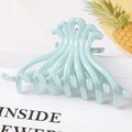 Minimalist light blue geometric hair claw clip with glossy finish for women - 8.3CM Small / Light Blue