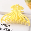 Vibrant yellow geometric large hair claw clip for women's thick hair styling - 10.5CM Large / Yellow