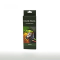18-color professional oil-based colored pencils set in a black box with parrot design - 18 Colors Paper Box Set
