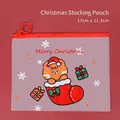 Borsa porta documenti natalizia con simpatico cane e zip, misura 17cm x 21,3cm - Calza di Natale