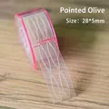 Invisible pointed olive lace eyelid tape roll, 28x5mm size for natural eye lifting - Pointed Olive