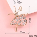 Detail view of gold ballet dancer alloy charm with clear rhinestones for DIY phone cases - D696 Dancer (Gold White)