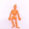 Single orange TPR skeleton toy figure with soft rubber texture for Halloween fun - Orange