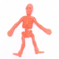 Novelty orange TPR skeleton toy in a fun prone pose for Halloween creative gift - Orange Red