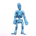 Halloween novelty soft TPR skeleton toy in metallic blue finish for decoration - Metallic Blue