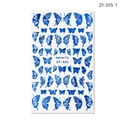 Adesivi per unghie a farfalla blu metallizzato di varie dimensioni, modello ZY-035-1 - ZY-035 Blu