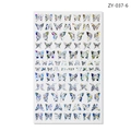 Holographic butterfly nail art sticker ZY-037 with iridescent laser gradient effects - ZY-037 Silver