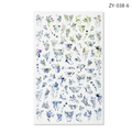 Holographic butterfly and star nail art stickers in model ZY-038-6 laser finish - ZY-038 Silver