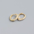 Orecchini a cerchio minimalisti in argento S925 dorato con zirconi bianchi brillanti - Argento 925 / Color Oro (Zirconia Bianca)