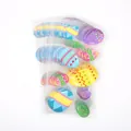 Easter candy gift bags with colorful egg patterns and clear OPP plastic material - Colorful Egg (With Twist Ties)