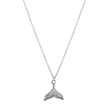 Elegant silver mermaid tail necklace with scale texture and thin chain for women - Silver
