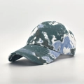 Blue and green tie-dye baseball cap with curved brim and reinforced stitching - Green White Tie-dye
