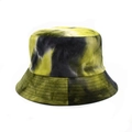 Detail showing the yellow and grey tie-dye pattern on the corduroy bucket hat texture - M (56-58cm) / Tie-Dye Black