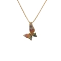 Goldene Halskette mit lebhaftem Schmetterlingsanhänger, besetzt mit bunten Edelsteinen - Schmetterling Stil 2 / Gold