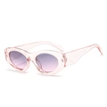 Chic pink transparent oval sunglasses with purple gradient lenses for women - Pink Frame Grey Pink Lens