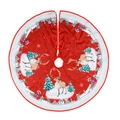 Falda roja para árbol de Navidad de 84cm con renos, árboles nevados y casas festivas - Reno Rojo / Rojo