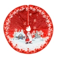 Falda roja de 84cm para árbol de Navidad con Papá Noel y escena de cabaña nevada - Papá Noel / Rojo