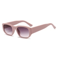 Retro square pink sunglasses with gradient purple lenses in a stylish plastic frame - Pink Frame Gradient Grey Lens