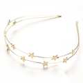 Double-layered gold star headband with textured metallic finish on a white background - Double Layer Star / Gold