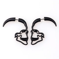 Unique matte black hollow skull stud earrings in a minimalist punk rock style - Black