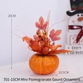 Decorative 20cm foam pumpkin with artificial maple leaves, pomegranate and curved squash - 701-15CM Small Pomegranate Curved Gourd Ornament