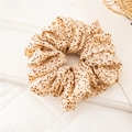 Coletero gigante de tela beige con lunares marrones para peinados muy elegantes - Caqui con manchas de leopardo