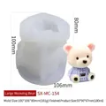 3D Bär Silikonform für Eis und Kaffee mit großem gewebten Teddybär Modell Display - Großer Strickbär MC-154