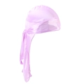Silky satin durag headwear for men and women in elegant light purple finish - One Size / Pink Purple
