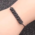 Black micro-pave zircon Cuban link bracelet for men with sleek dark minimalist finish - Black Box Chain