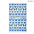 Blue butterfly nail art stickers ZY-037 with shimmering metallic finish on white background - ZY-037 Blue