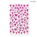 Rose red metallic butterfly nail art stickers ZY-038 with shiny laser gold finish - ZY-038 Rose Red