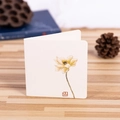 Elegant white paper greeting card with lotus illustration and artistic Wu seal - Lotus 01