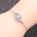 Bracciale occhio del diavolo in argento con zirconi colorati e chiusura regolabile - Occhio in Zircone Multicolore / Argento Occhio Turco 1