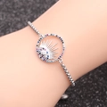 Zirkonia Evil Eye Armband mit bunten Steinen auf Silberkette am Handgelenk - Edelstahlkette Teufelsauge Weißgold