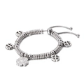Bracciale a quadrifoglio in argento con cristalli scintillanti e catena a serpente - Stile Argento (KB114993-KFC)