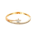Elegant gold-plated bangle with star-shaped gemstone and crystal accents - KC Gold Five-Pointed Star Pave Style (#0307)