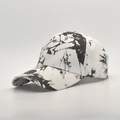 Tie-dye cotton baseball cap in black and white pattern with a curved brim for sun protection - Black & White Tie-Dye