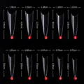 Tabella taglie per unghie finte lunghe stiletto trasparenti con 10 misure da 0 a 9 - Trasparente (600 Pezzi/Confezione)