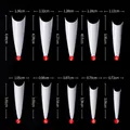 Tabella taglie per unghie finte stiletto francesi con misure di lunghezza per 10 varianti - Bianco (600 Pezzi/Confezione)