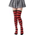 Chaussettes hautes japonaises à rayures horizontales classiques rouges et noires - L (Taille unique) / Larges rayures rouges et noires