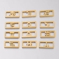 Set de 12 colgantes rectangulares dorados de acero inoxidable con los signos del zodiaco - Aries / Dorado