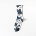 Blue and white tie-dye mid-calf crew socks with street style hip-hop knit texture - One Size / 139 Blue Grey Tie Dye