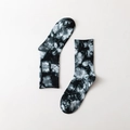 Mid-calf socks featuring black and grey tie-dye pattern for street style and skating - One Size / 132 Black Grey Tie Dye Marble